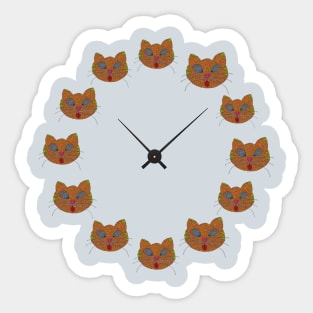 Kitty Clock Sticker